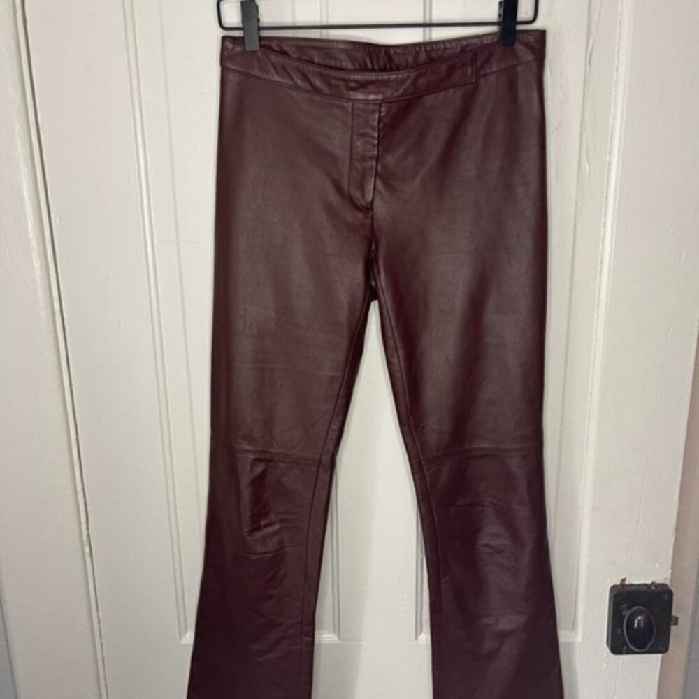 Laundry by Shelli Segal Mahogany Genuine Leather Pants (c)